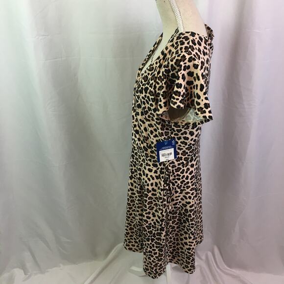 Arizona Jean Co Leopard Dress Brown Medium - Picture 8 of 14